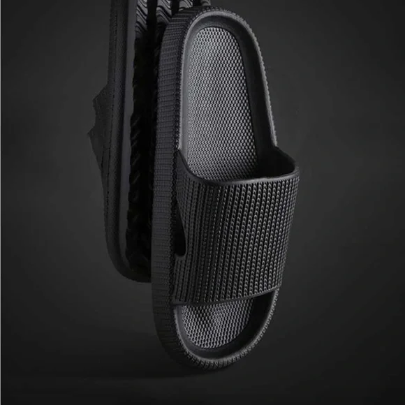 Men's Classic Black Slide Sandals - Picture 2 of 5